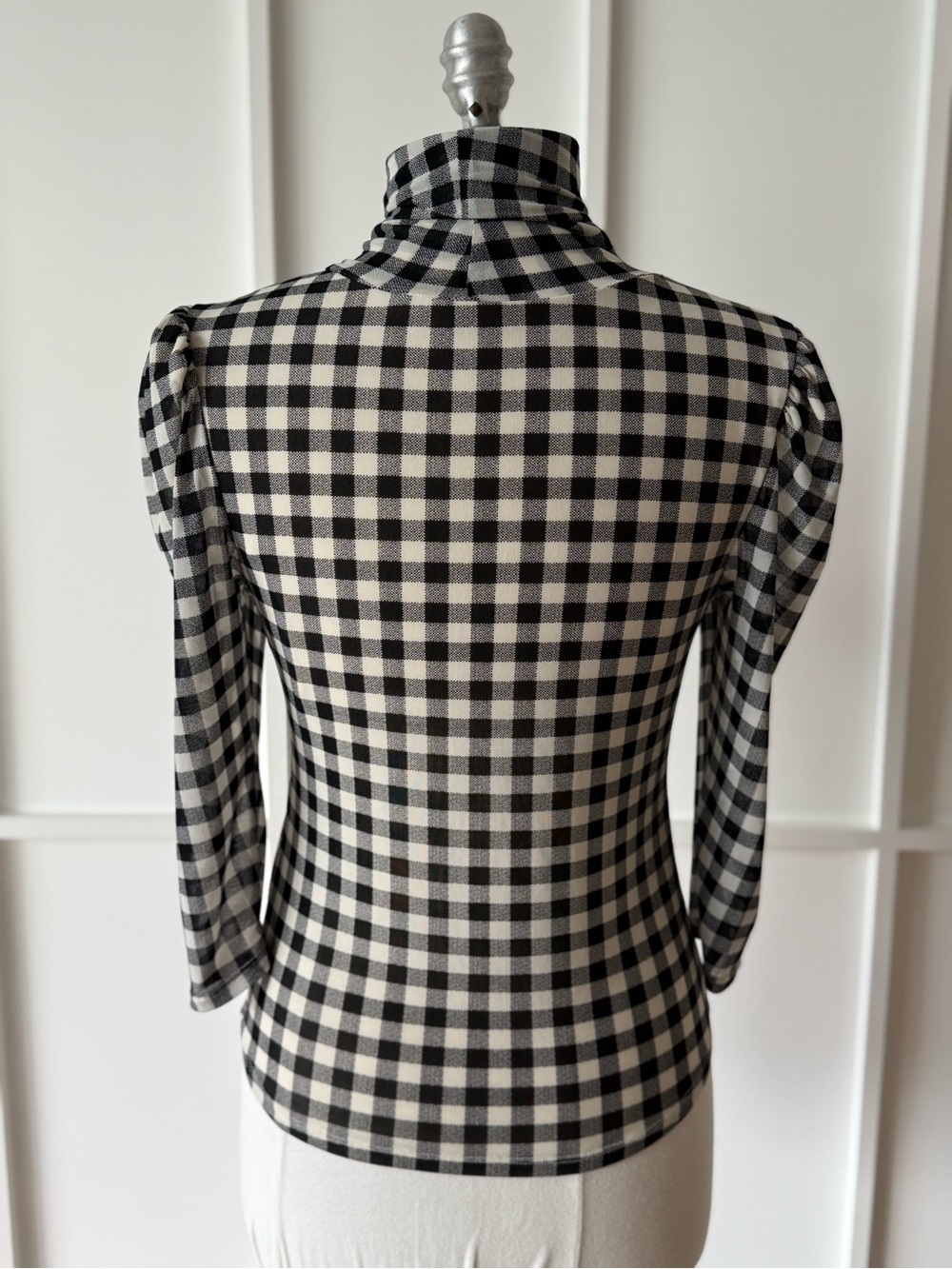 Free People Gather Black & White Gingham Turtleneck - Picture 12 of 17